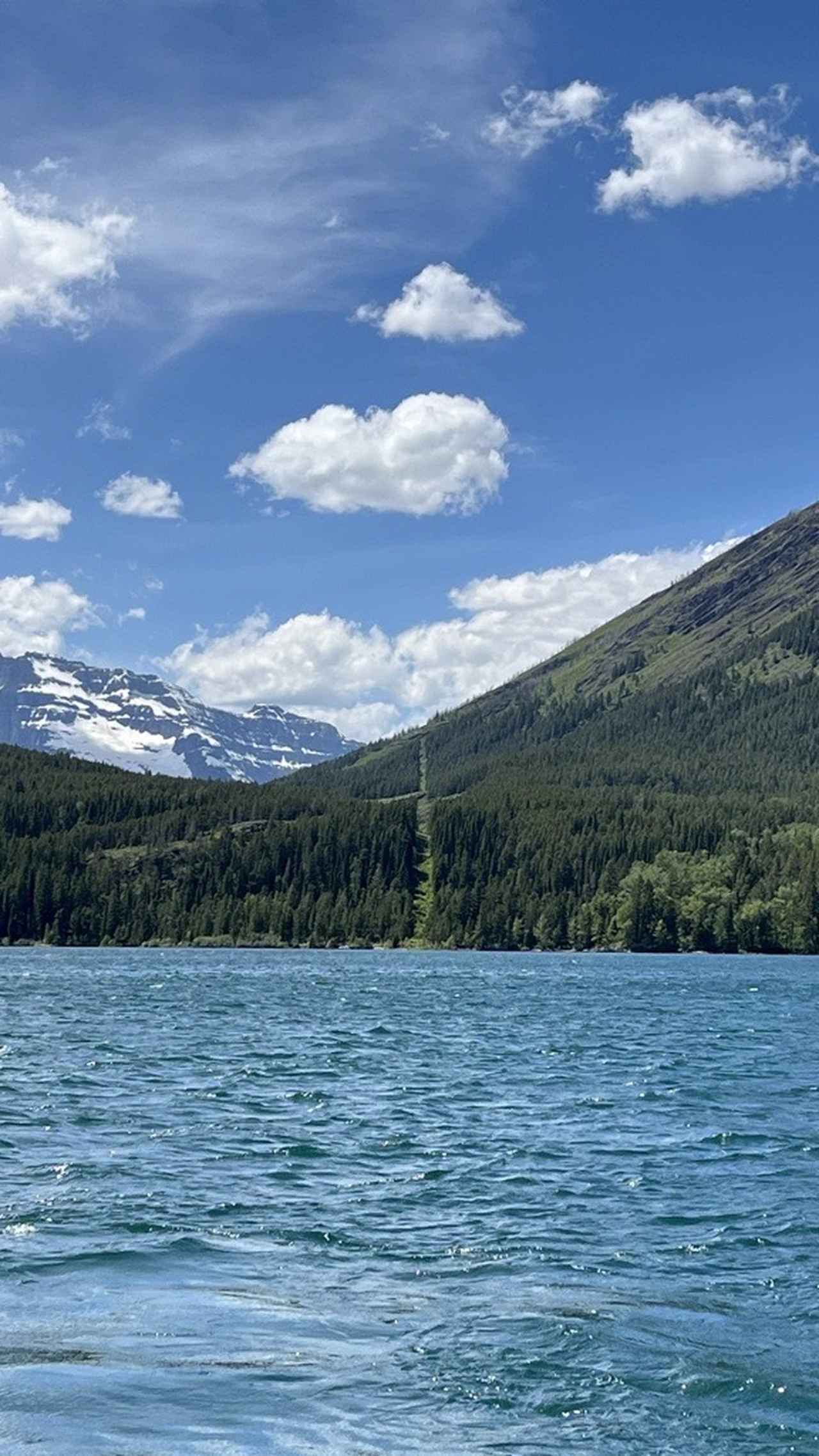 画像: 船内から見たアメリカ側とカナダ側を分ける線（弊社スタッフ撮影）