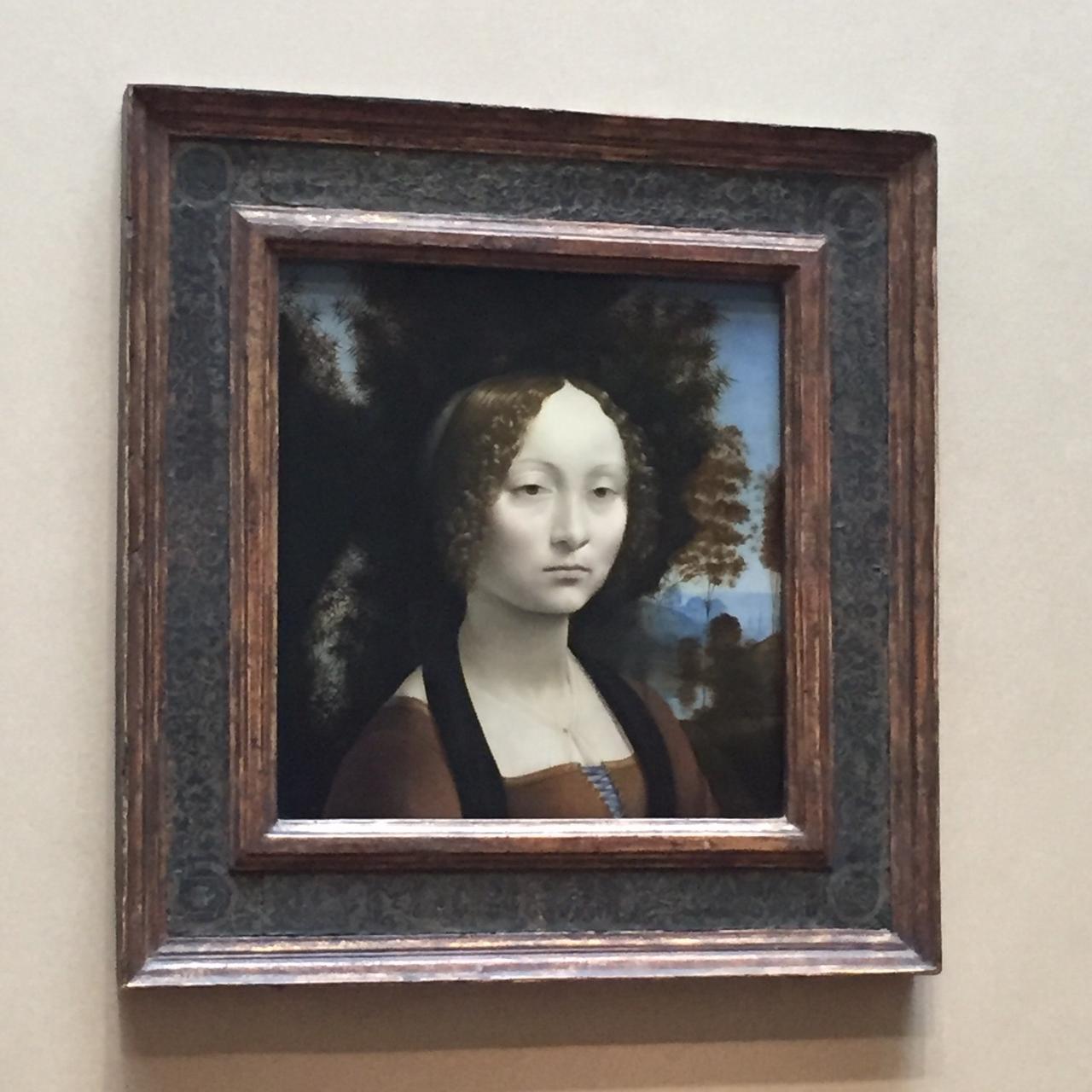 画像: レオナルド・ダヴィンチ／ジネヴラ・デ・ベンチの肖像（弊社スタッフ撮影）