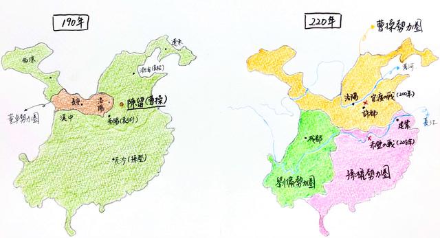 画像: 190年、陳留(現在の河南省・開封)という町より兵を起こし、董卓の討伐を呼びかけた曹操が、24年後の214年、西涼の馬超(ばちょう)も撃退し、中国の北方地域を統一した。