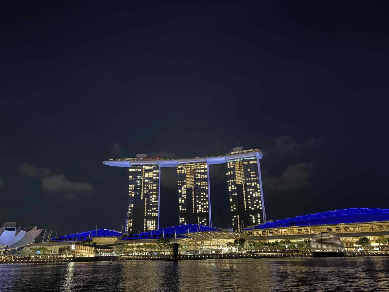 画像: マリーナ湾の夜景(弊社スタッフ撮影)
