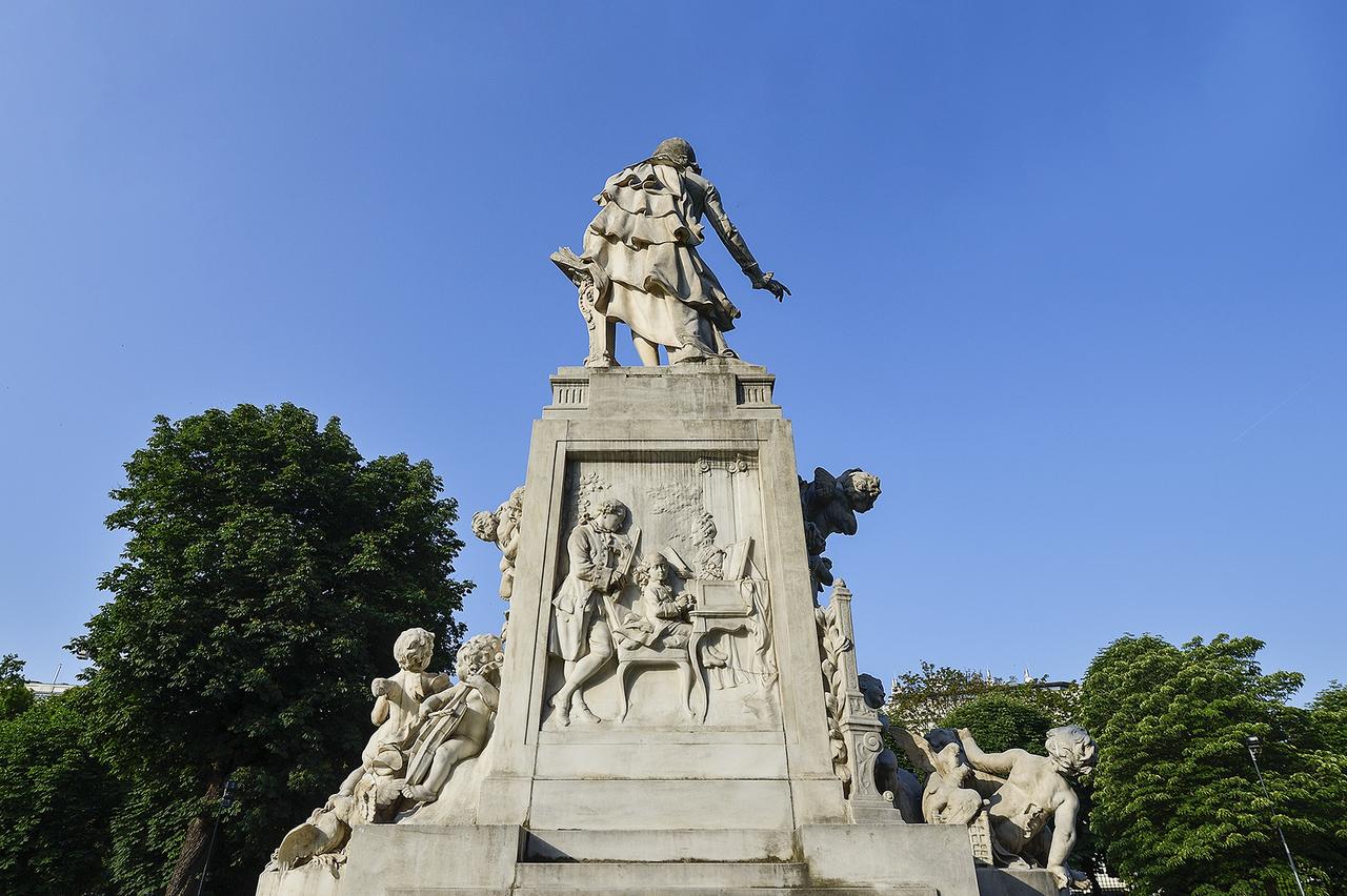 画像: モーツァルト像の台座裏面