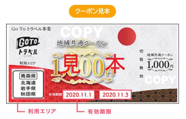 画像: GoToキャンペーン 地域共通クーポン一例(JATA公式サイトより抜粋)