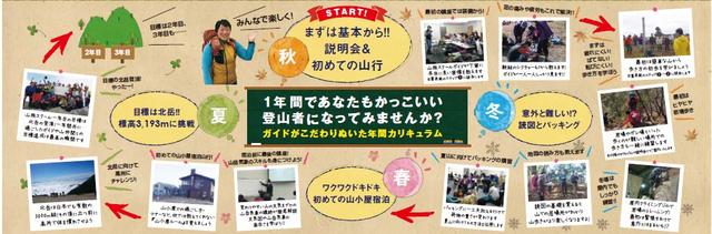 画像: 最初は机上講座での装備などをお教えする講座から始まり、 少しずつステップアップしながら最後は日本第二位の高峰「北岳」を目指します!
