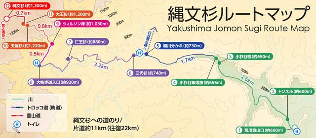 画像: 縄文杉ルートマップ