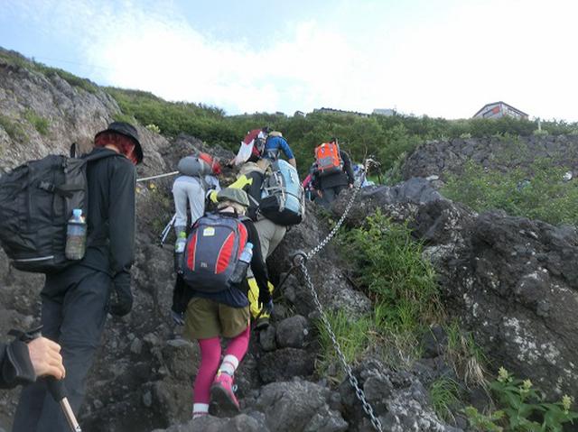 画像: 富士山のゴツゴツした登り道