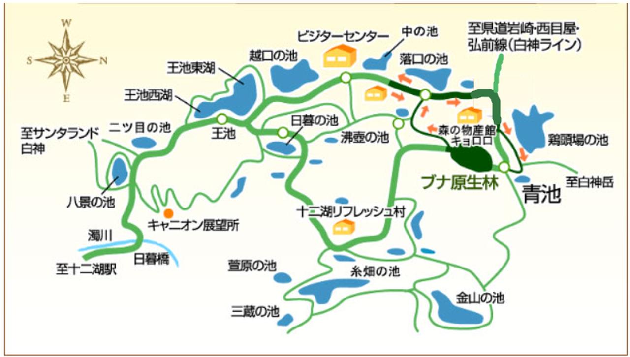 画像: 白神山地・十二湖　全体マップ