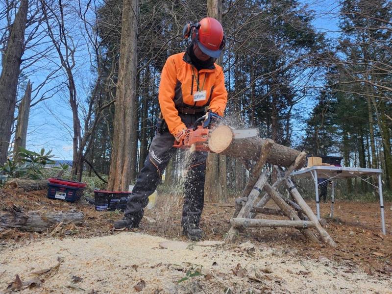 画像: 林業従事者によるチェーンソー実演(イメージ)