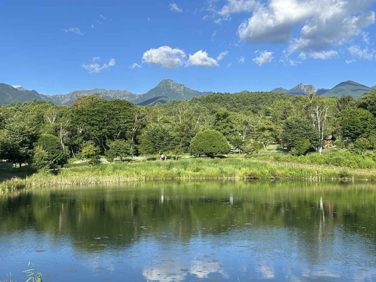 画像: まるやち湖から見る八ヶ岳（石川高明ガイド撮影）