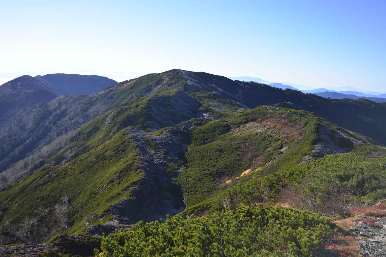 画像: 蝶ヶ岳の様子（第12回パノラマ銀座縦走にてご案内）