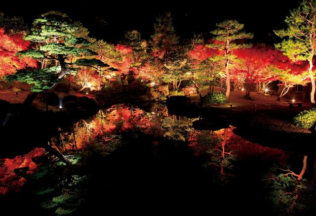 画像: 枯山水の庭ライトアップ