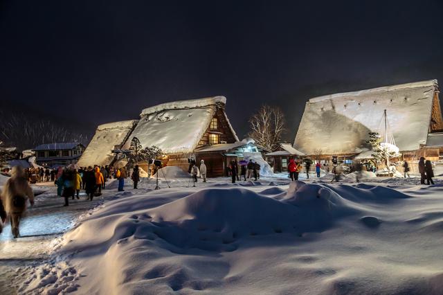 画像: 白川郷民家園夜間特別公開ライトアップ(イメージ)※雪景色は気象状況によりご覧いただけない場合があります