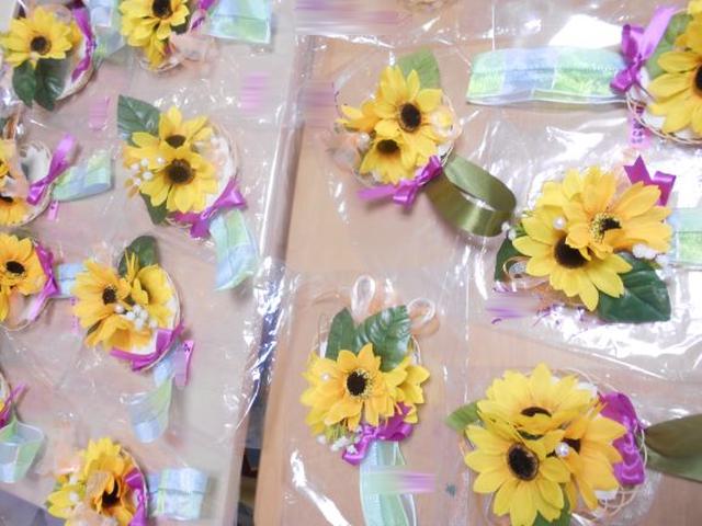 画像1: 手工芸「ひまわり壁掛け飾り」