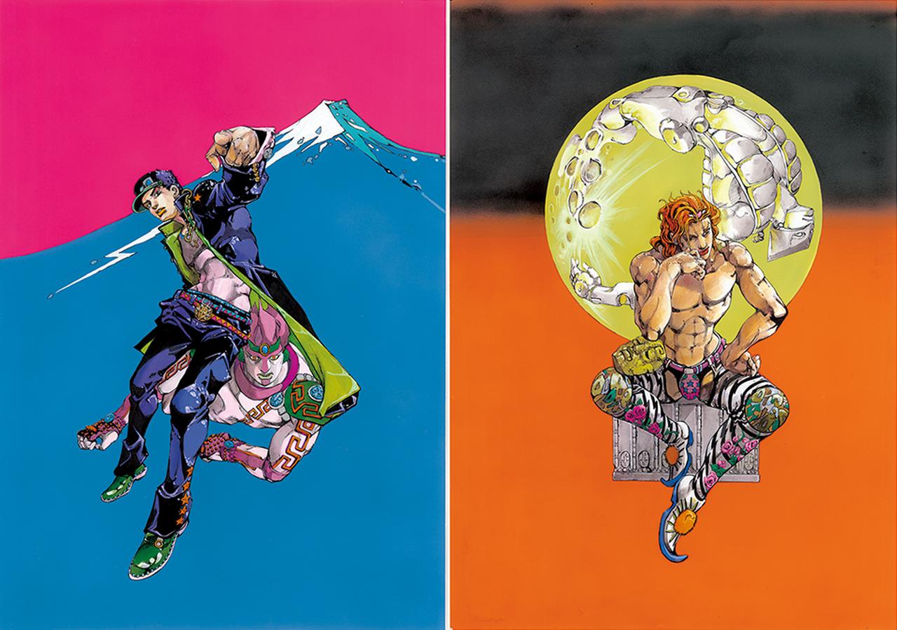 画像: 原画展の公式ビジュアル。 東京会場は、第3部の主人公である空条承太郎(左)、大阪会場は宿敵、DIO(右)がモチーフに。荒木自身も認める“最強のふたり”だ。この2枚の原画も会場に展示されている © HIROHIKO ARAKI & LUCKY LAND COMMUNICATIONS / SHUEISHA ほかの写真をみる