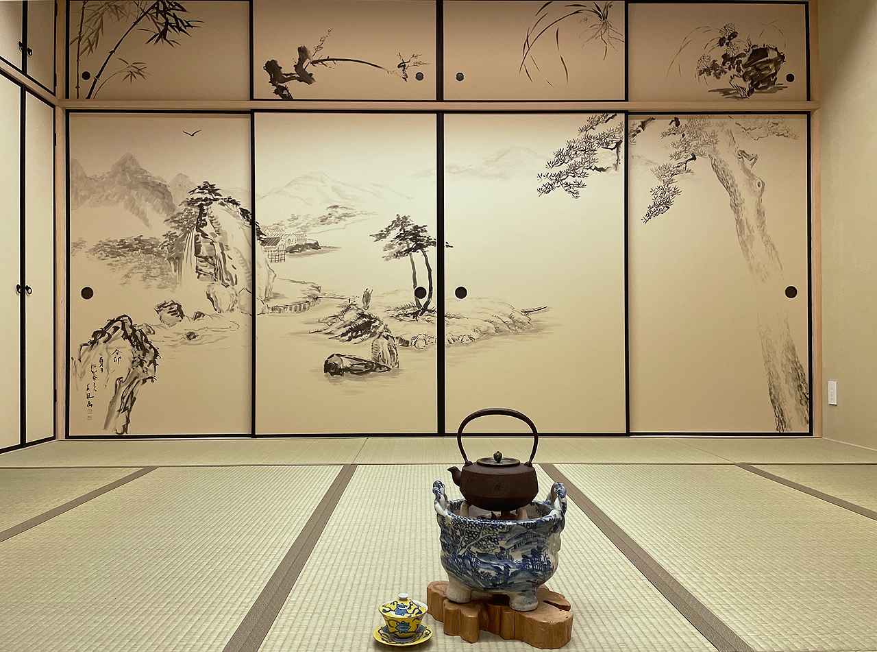 はじめてのお座敷文化体験と襖絵ライブ 菅野麻子の奈良の通い路 和稽古 