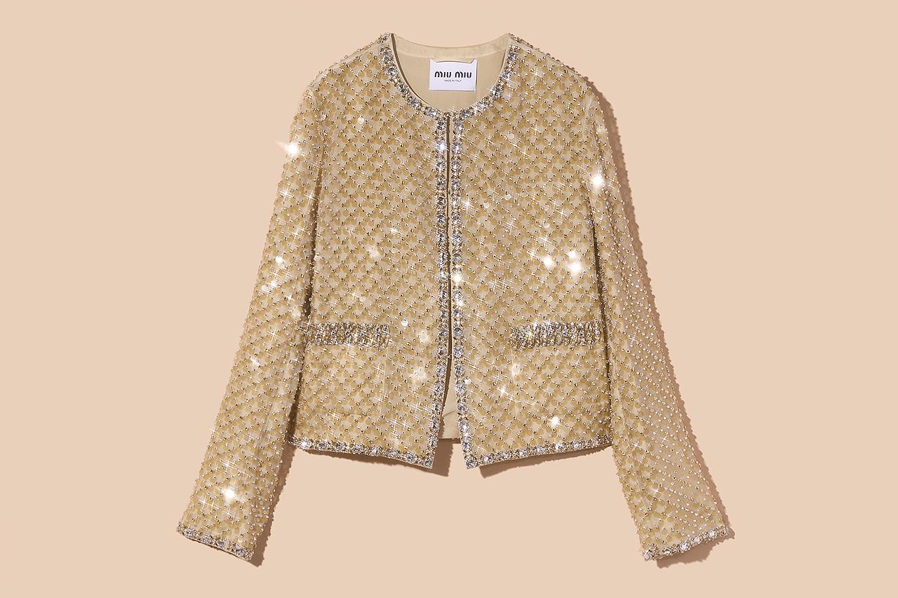 Miu Miu ゴールド 　ジャケット　ラメ Miu Miu ゴールド ジャケットラメ