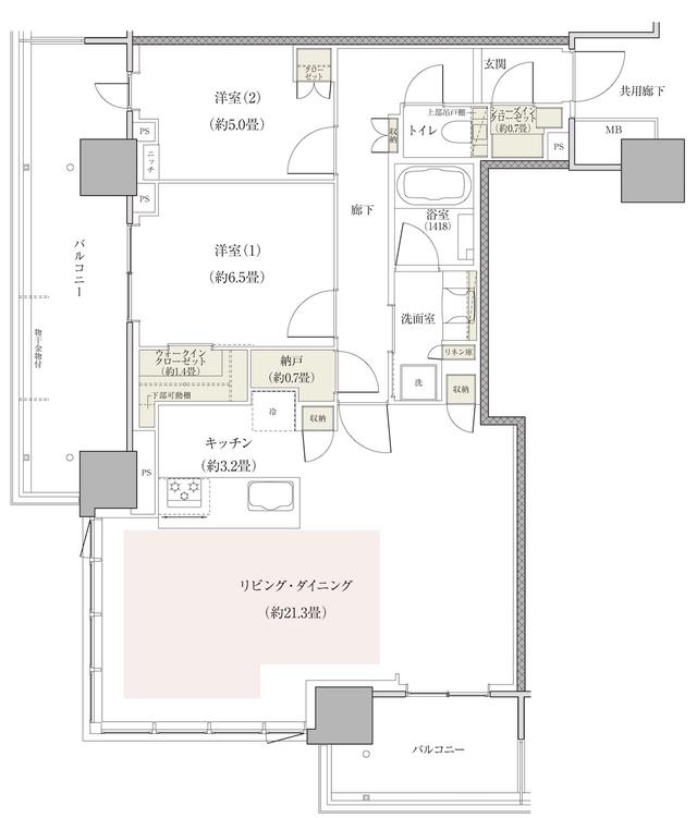 画像: 設計変更した85Aタイプ（モデルルームタイプ）の間取り図 COURTESY OF ODAKYU REAL ESTATE