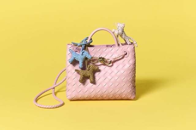 画像: バッグ〈H20×W25×D10cm〉¥704,000・チャーム(ネコ・イヌ)すべて¥93,500/ボッテガ・ヴェネタ