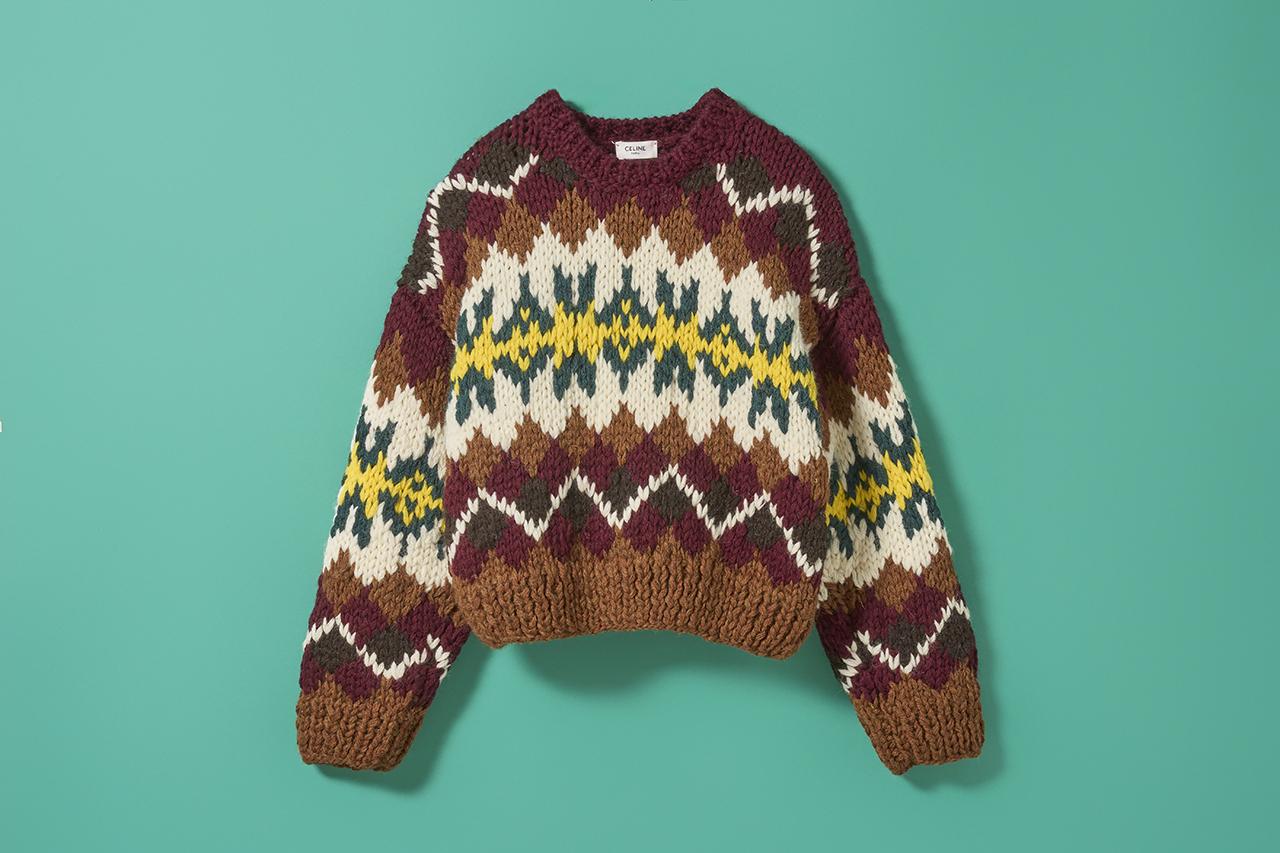 セリーヌ、クロエほか 冬のトレンド。柄ニットで 気持ちまで暖かく - T