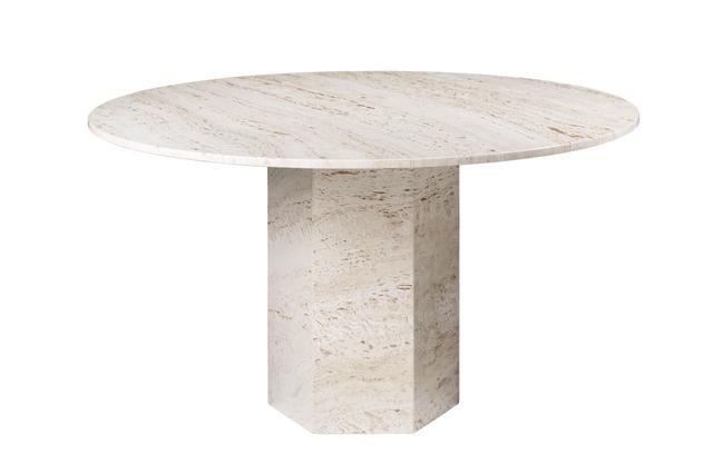 画像: 「エピックダイニングテーブル」（トラバーチン）＜φ130×H74cm＞￥1,312,300／GUBI（トリシュナ・ジバーナ） COURTESY OF TRISHNA JIVANA