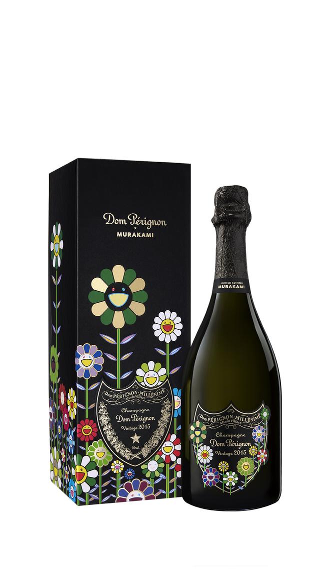 画像: 寒暖が厳しく、コントラストの強い気象条件のもとに生まれた、力強く印象的な味わいと独特な口当たりが特徴。トーストやカカオ、ドライフルーツ、柑橘、パパイヤなどの豊かな香りをもち、力強い果実味をほのかな苦味が引き締める味わいが楽しめる。数量限定発売 「ドン ペリニヨン ヴィンテージ 2015 村上隆 限定エディション」750ml ¥43,340円