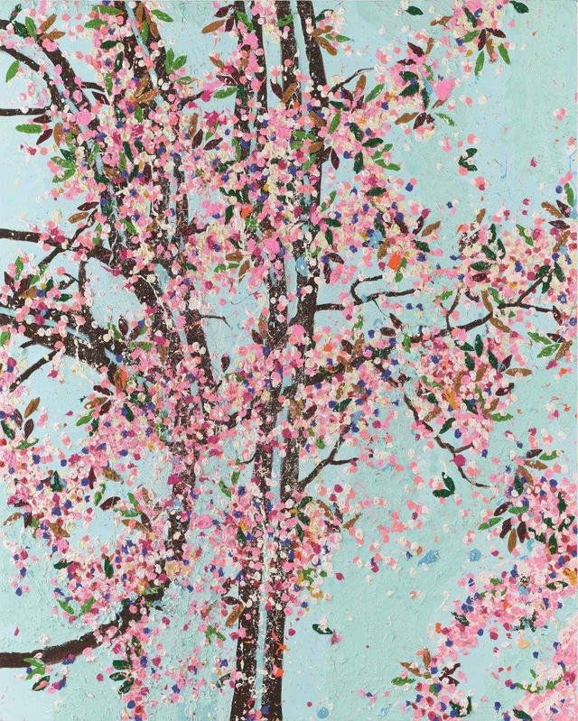 画像: イギリスの現代美術家、ダミアン・ハーストの作品《Wonderful World Blossom》(2018) © Damien Hirst