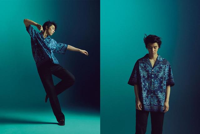 画像: シャツ￥170,500・パンツ￥159,500・ソックス￥27,500・靴￥152,900（すべて予定価格）／グッチ