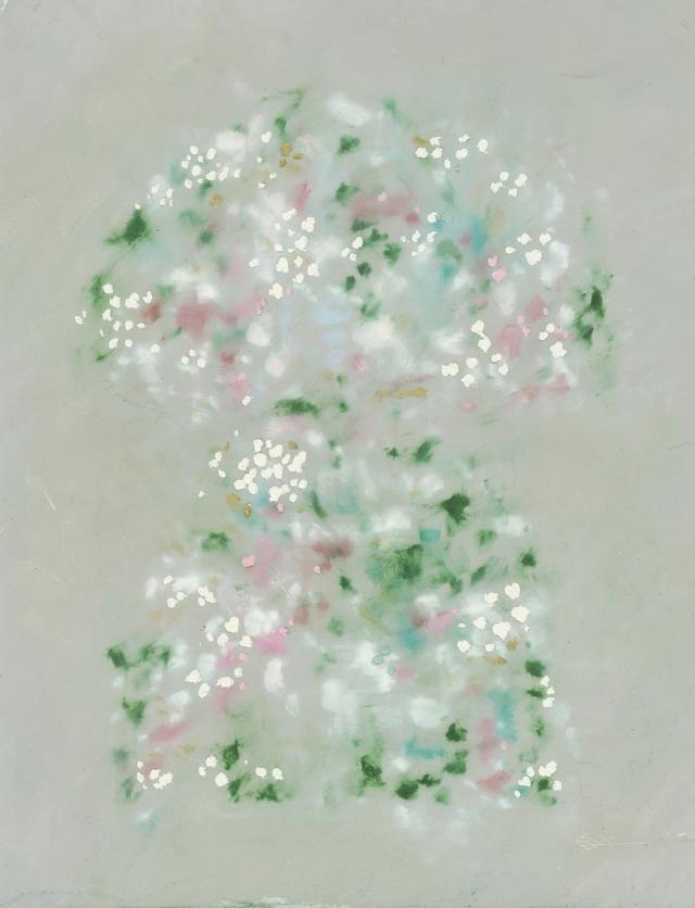 画像: 《春のあと》©HIROSHI KATO 油彩／キャンバス 幾重にも薄く乗せた絵具を伸ばし、最終的に少し厚みをもたせて花を表現している。「野原で、誰かが寝そべったあとに花が残っている感じ」。春の残り香を表した一枚。