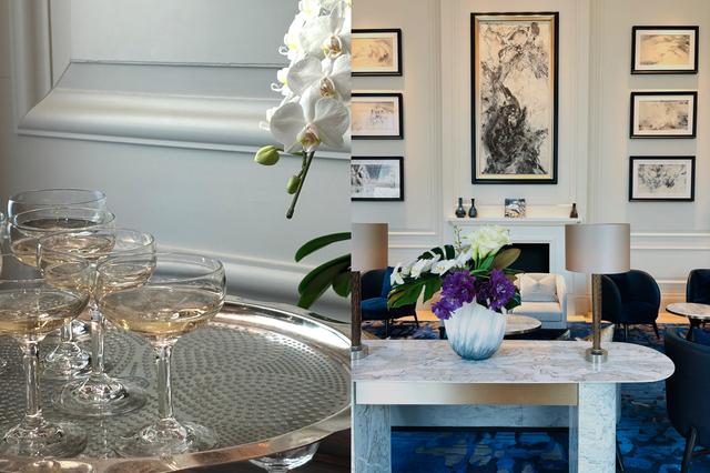 画像: 夕暮れ時のセレモニーで振舞われるシャンパン