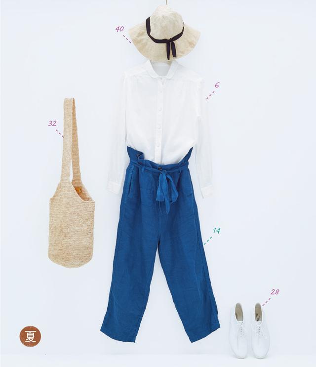 画像: 6. かぐれのオーガニックコットンシャツ。14. ネイティブヴィレッジのワイドパンツ。28. コム・デ・ギャルソンのスニーカー。32. エクアドルのショルダーバッグ。40. クールの紙繊維製