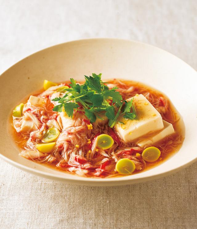 画像: かにとぎんなんの豆腐あんかけ