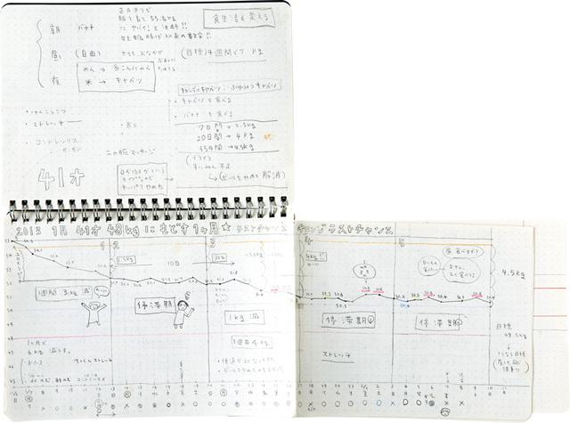 画像: 数年前にも似た記録が…… 2013年のダイエットノート。便通の記録もあり、ふだん見過ごしがちな小さな体の変化にも敏感になれるのが、面白いところ