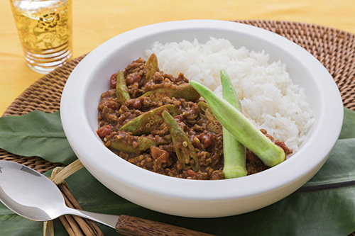 画像: ヘルシエのとろみカレー(キーマカレー) www.takii.co.jp