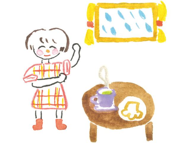 画像: 朝雨と女の腕まくり