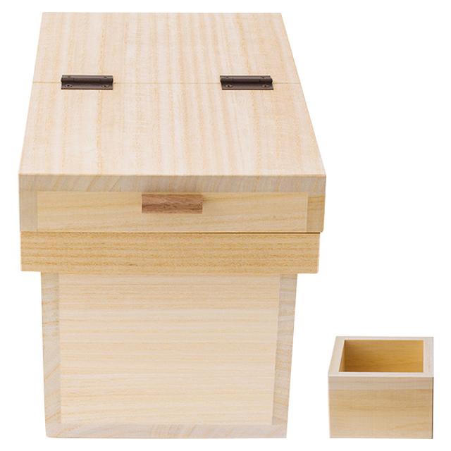 画像: 1合升には『天然生活』の焼印が入ります 素材:桐 容量:5kg サイズ:約幅20.5×奥行き33×高さ22cm ※お米はセットに含まれません