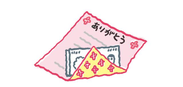 画像: 大きめの便箋でお金を包んで返す