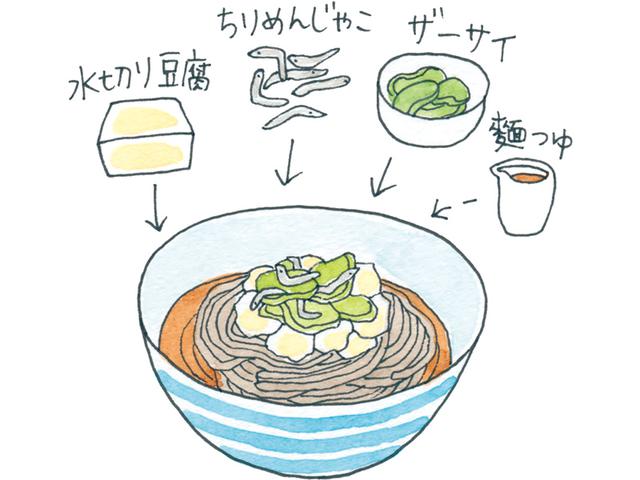 画像: 豆腐をどっさりのせてザーサイで味つけ