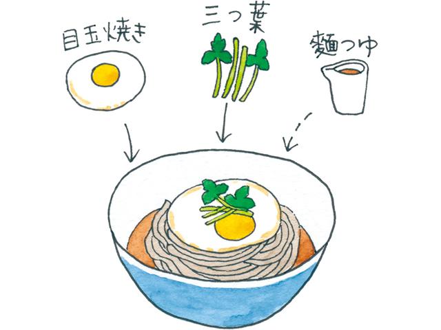 画像: 半熟の目玉焼きを麵にとろりとからめて