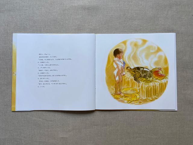 画像: かめが首を伸ばして見る先には……。