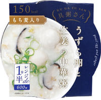 画像: 「うずら卵と生姜の中華粥」 は、うずら卵が2つ、鶏むね肉、椎茸入り。生姜の香りが食欲をそそります