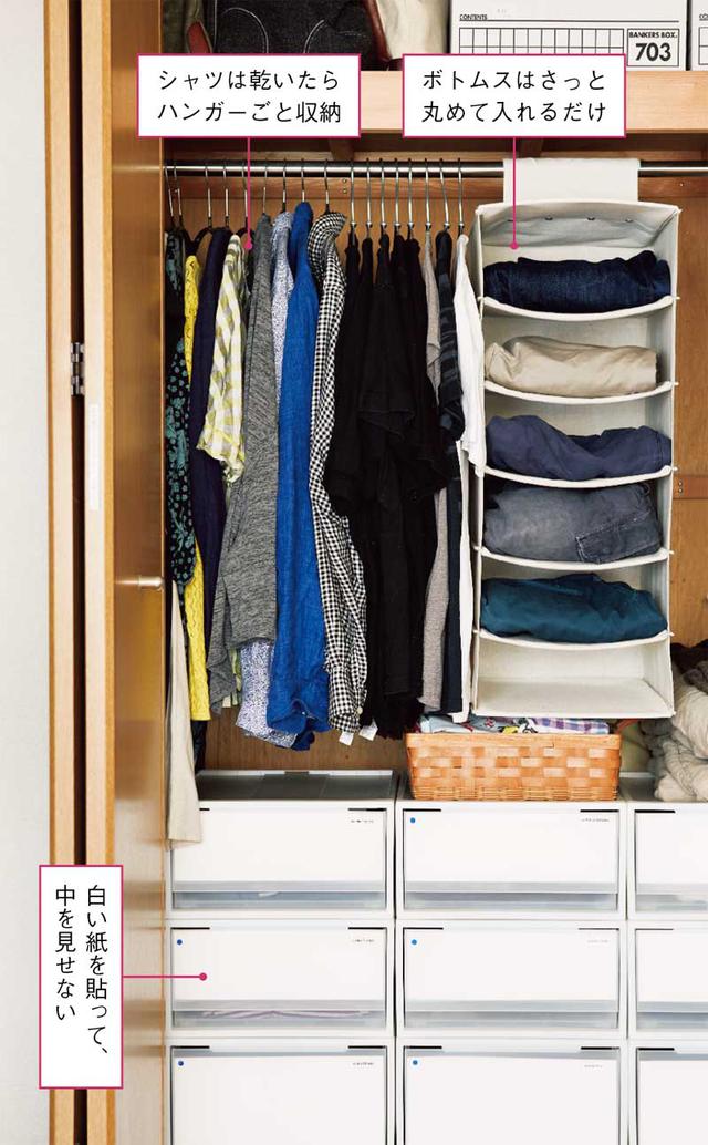 画像: Idea 1 洗濯した衣類はたたまずにしまう