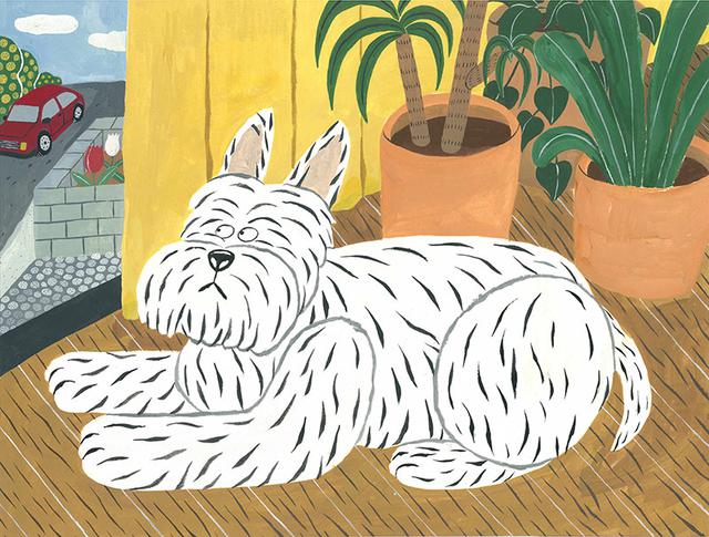 画像: 実家で飼っていた犬の絵
