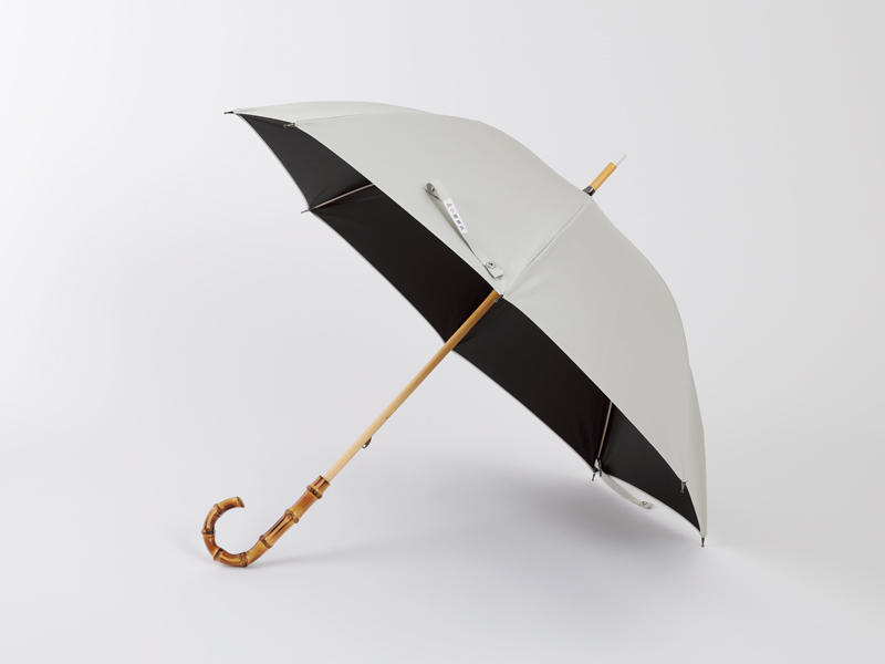 画像: 寸法：全長約76cm、親骨50cm　質量：約295g　材質：生地＝綿（裏面にポリウレタンコーティング）、ハンドル＝竹、中棒＝楓、その他＝スチール　色柄：4色