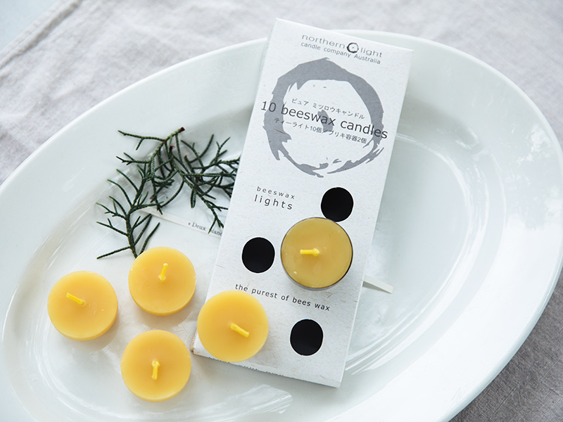 画像: 「ワイルドツリー」で扱うオーストラリア「ノーザンライト社」のティーライトキャンドルは、厳選されたみつろうだけを使用