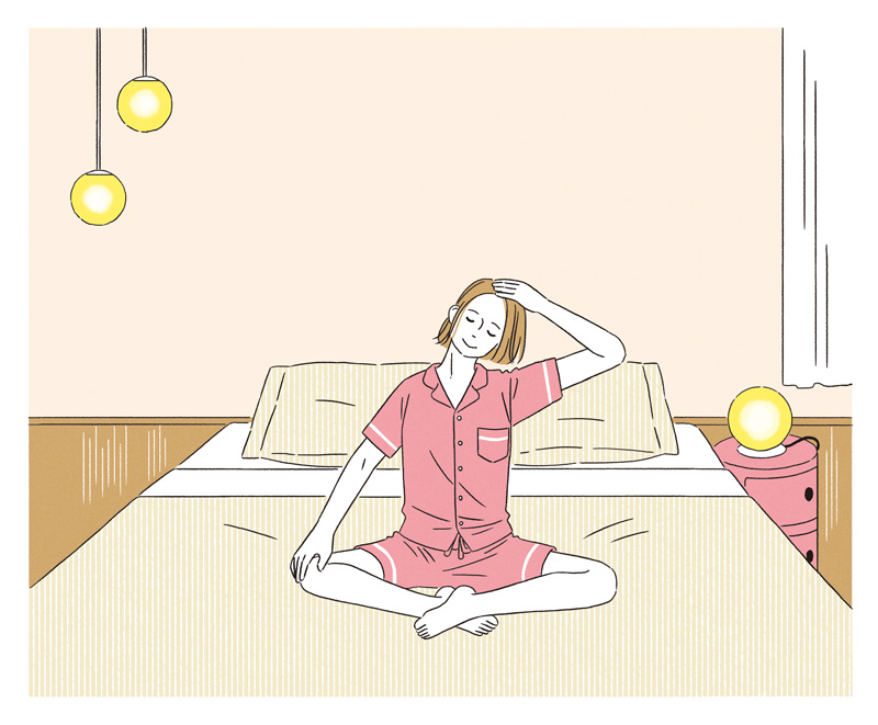 画像: 疲れを翌日に持ち越さないぐっすり眠れる「寝落ちヨガ」