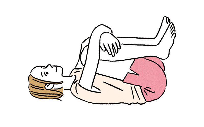 画像: 太ももとおなかをくっつける