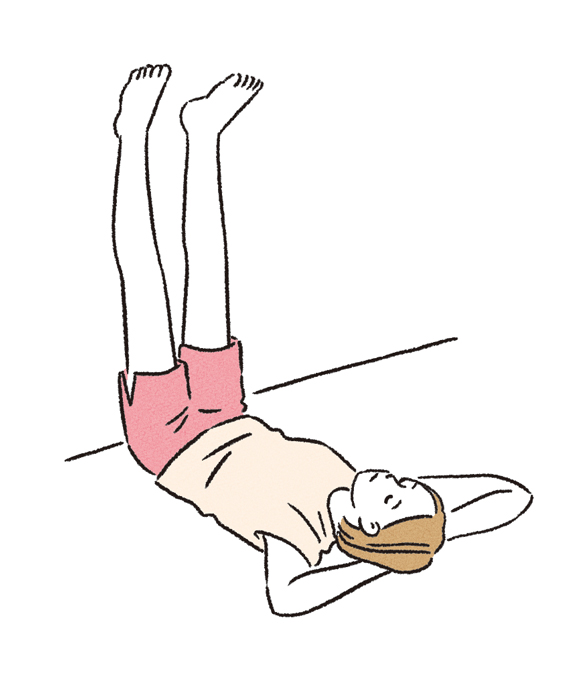 画像: 壁に足を立てかけるだけでもOK！