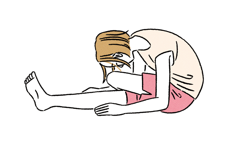 画像: 腰から背面の力を徐々に抜く