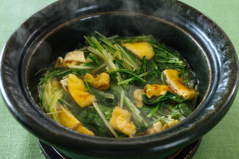 画像: 水菜とおあげの煮浸しのつくり方