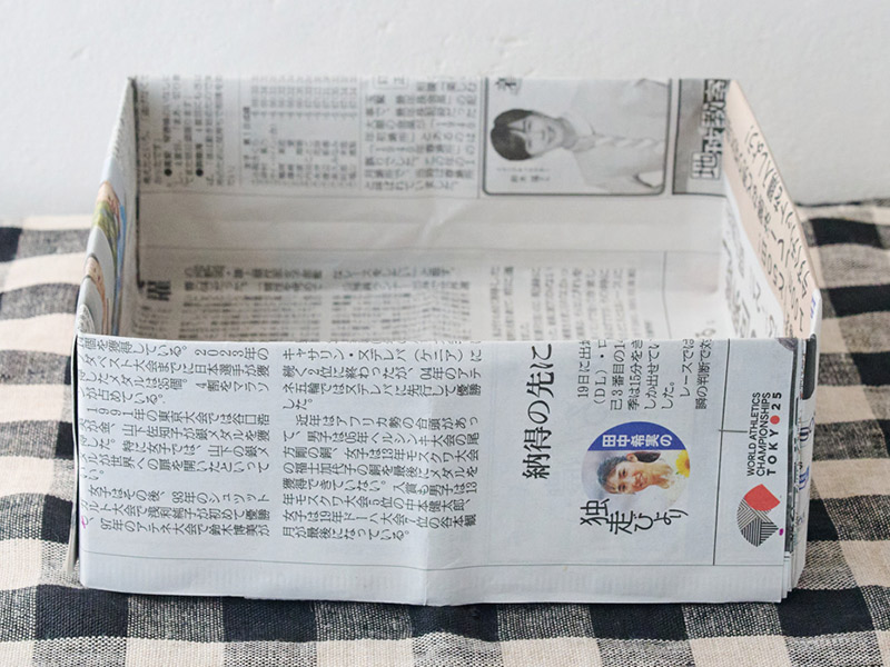 画像: 実際に新聞紙を8枚重ねてつくったのがこちら
