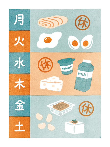画像: 週2日は、同じタンパク質を食べない日をつくる